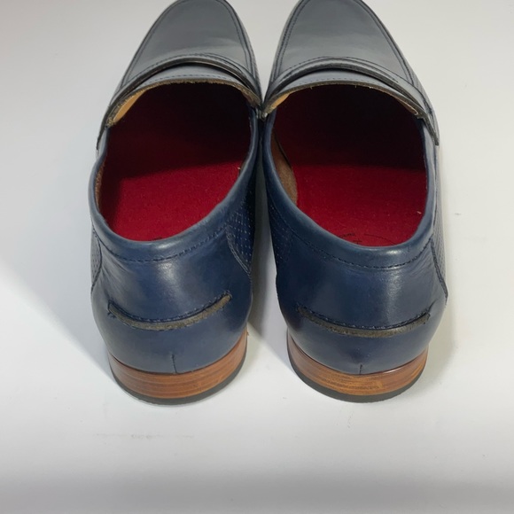 Alfani Mens Alfatech Blaine Leather Slip-On Oxfords Navy Penny Loafers Size 12M - Picture 12 of 16